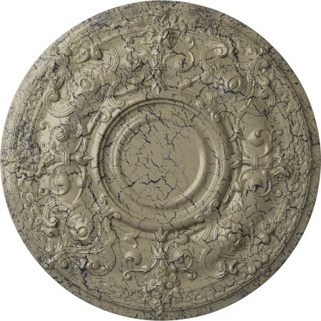 Ekena Millwork Oslo Ceiling Medallion (Fits Canopies up to 10 1/2"), 28 1/8"OD x 1 3/4"P, Castle Stone Crackle CM28OSCSC